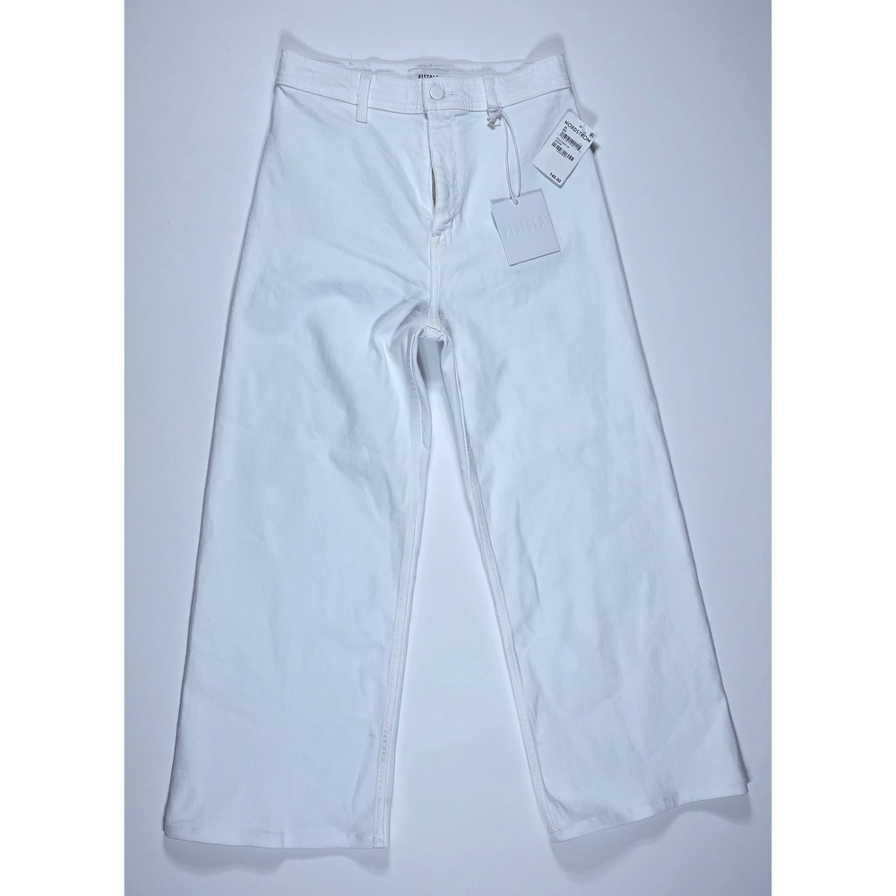 Pistola Penny Crop High Rise Wide Leg Jeans Snow White 26